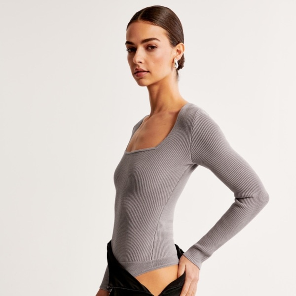 Abercrombie & Fitch Ottoman Ribbed Bodysuit Sleek Clean Minimalist Fall Vibes